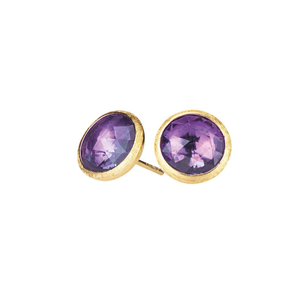 Jaipur 18ct Yellow Gold Amethyst Round Stud Earrings
