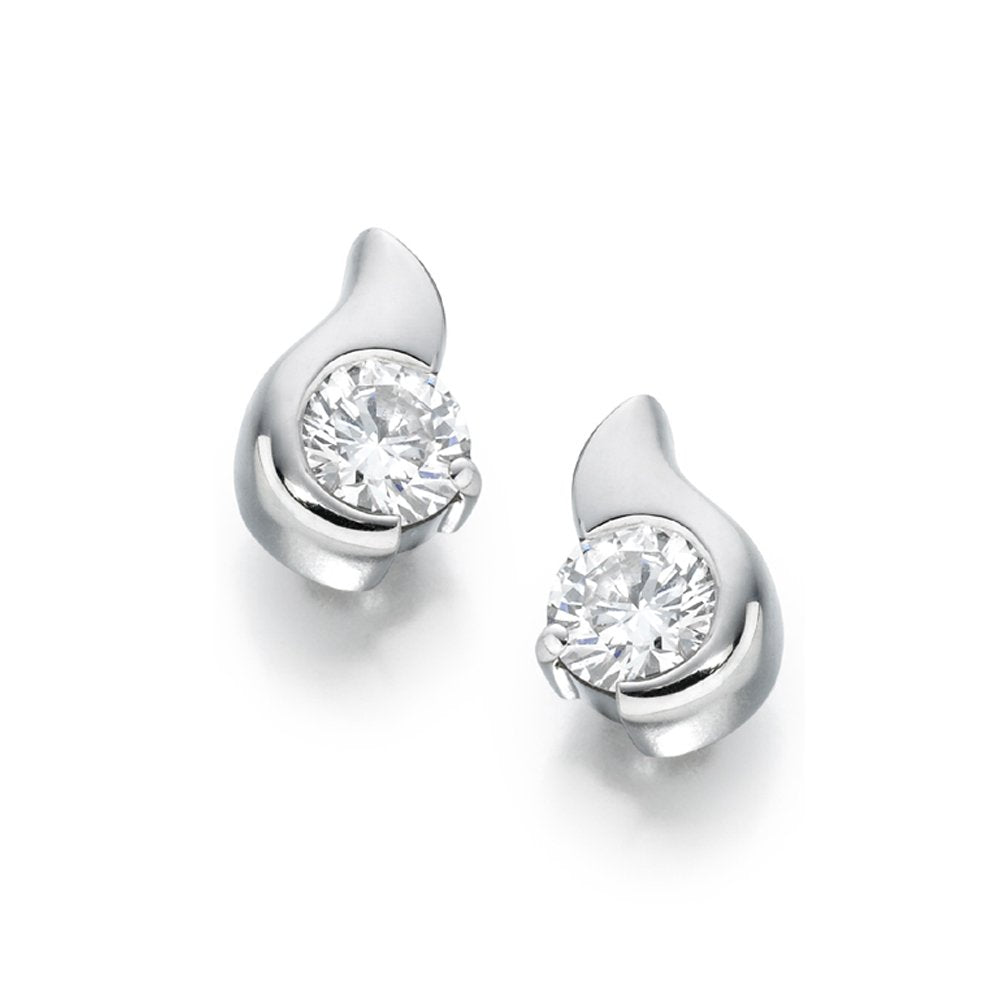 18ct White Gold Diamond Set Stud Earrings