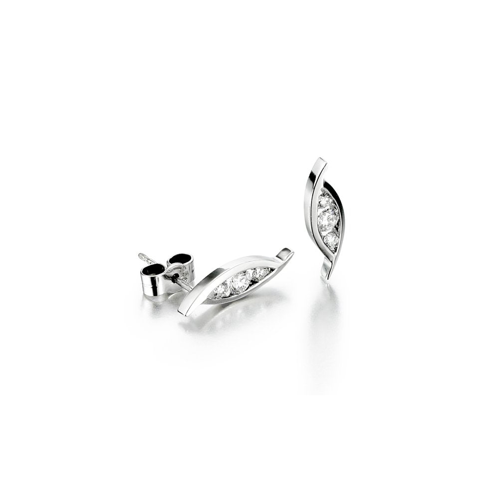 18ct White Gold Diamond Set Earrings.  0.36ct total. Design No. 1T69A