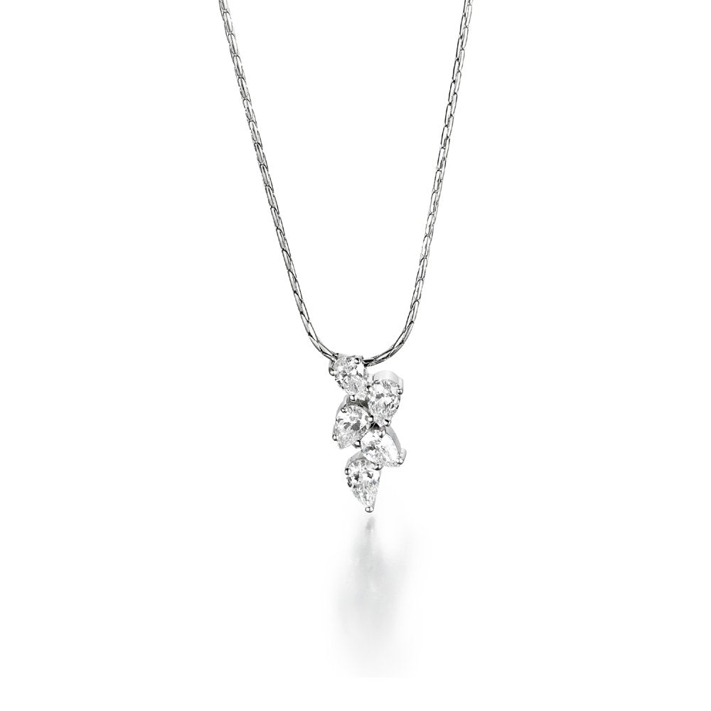 Platinum Pear Shaped Diamond Set Pendant. Design No. 1U27A