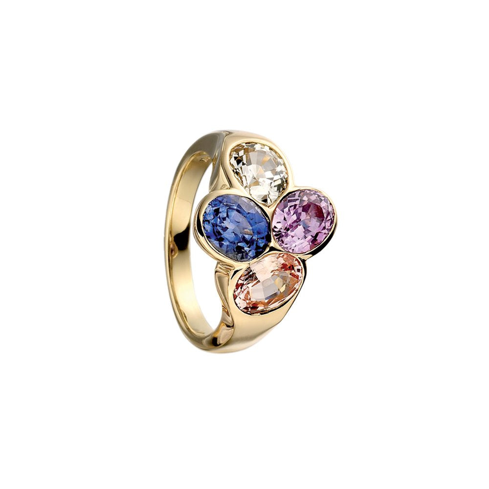18ct Yellow Gold & Mixed Sapphire Ring