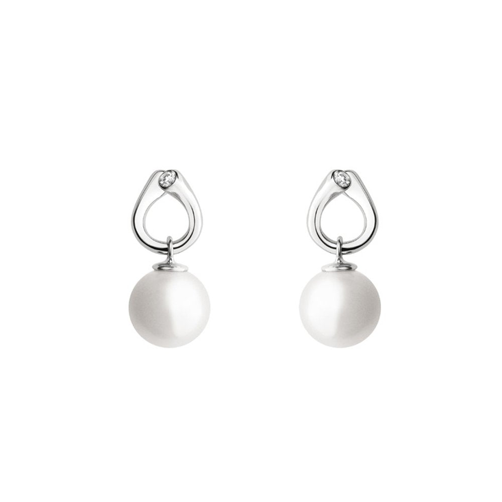 18ct White Gold Pearl & Diamond Set Magic Earrings