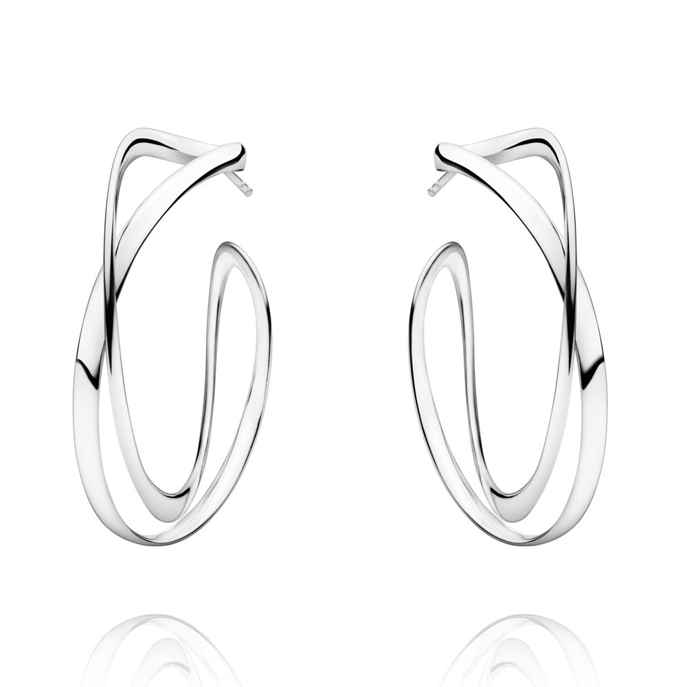 Sterling Silver Infinity Hoop Earrings Large
