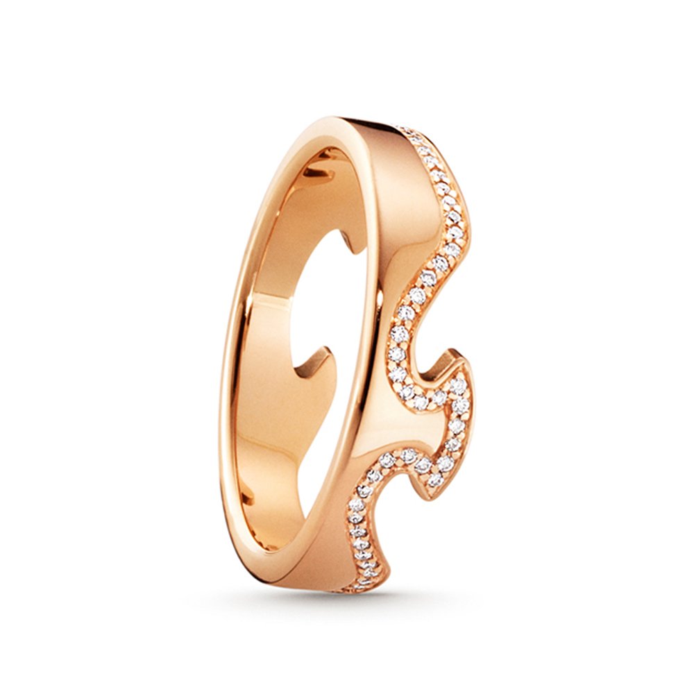 18ct Rose Gold Diamond Fusion End Ring 1371