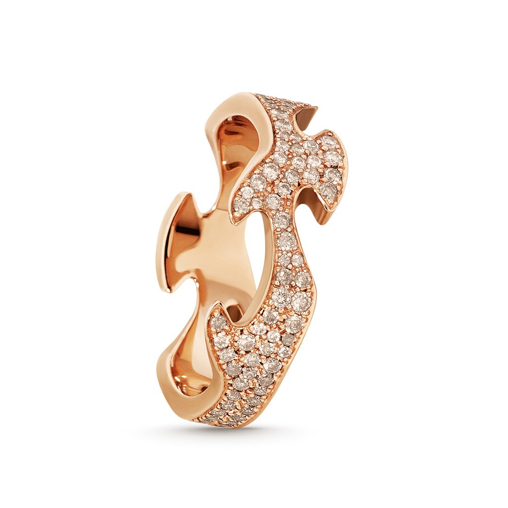 18ct Rose Gold Diamond Set Fusion Centre Ring 1370