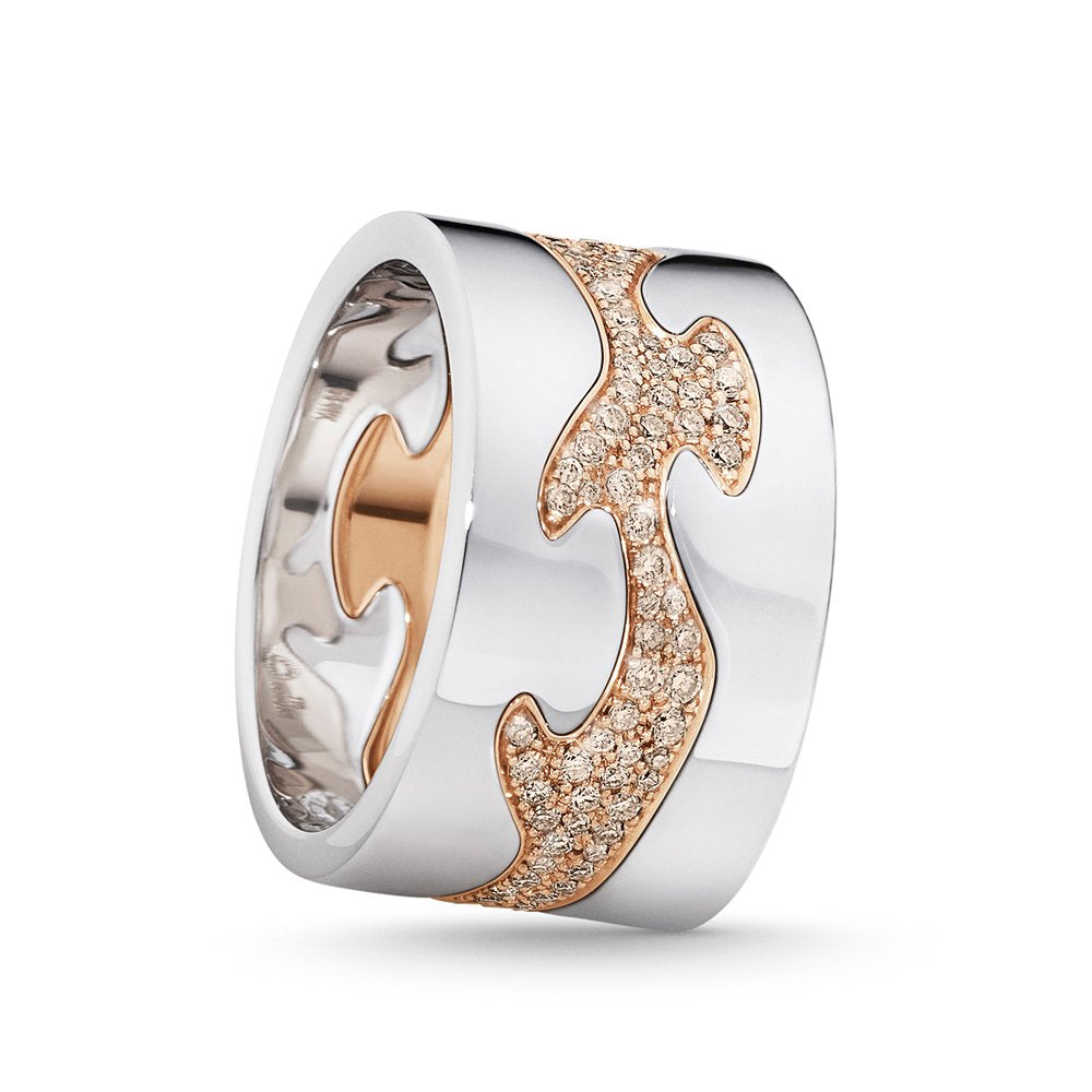 18ct Rose Gold Diamond Set Fusion Centre Ring 1370