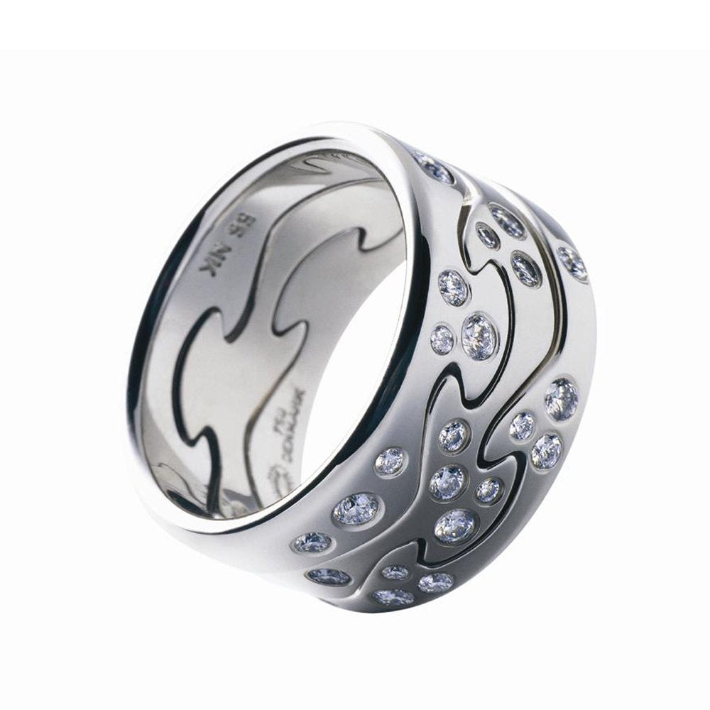 18ct White Gold Diamond Fusion End Ring 1367