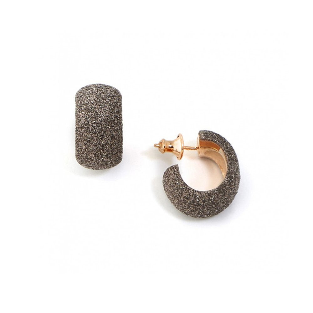 Pink Sterling Silver Polvere di Sogni Bronze Glitter Earrings