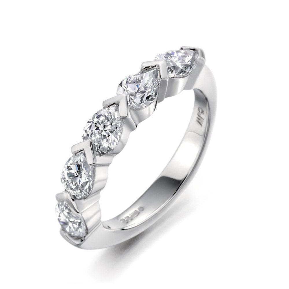 Platinum Pear Shaped Diamond Ring