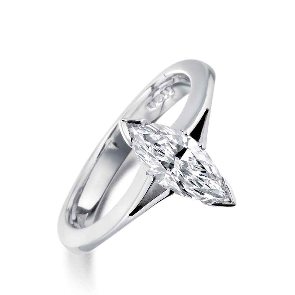 Platinum Marquise Diamond Solitaire Ring