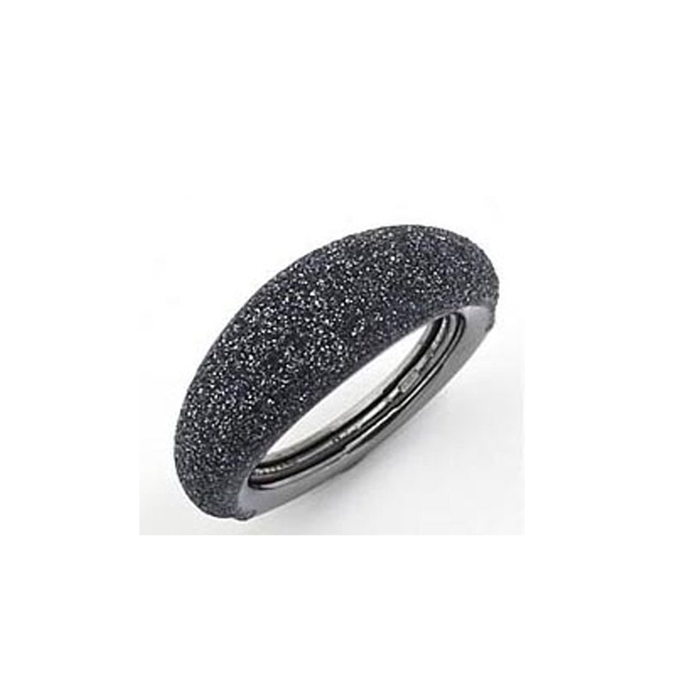 Polvere di Sogni Ruthenium Sterling Silver Grey Dust Anello Domed Ring