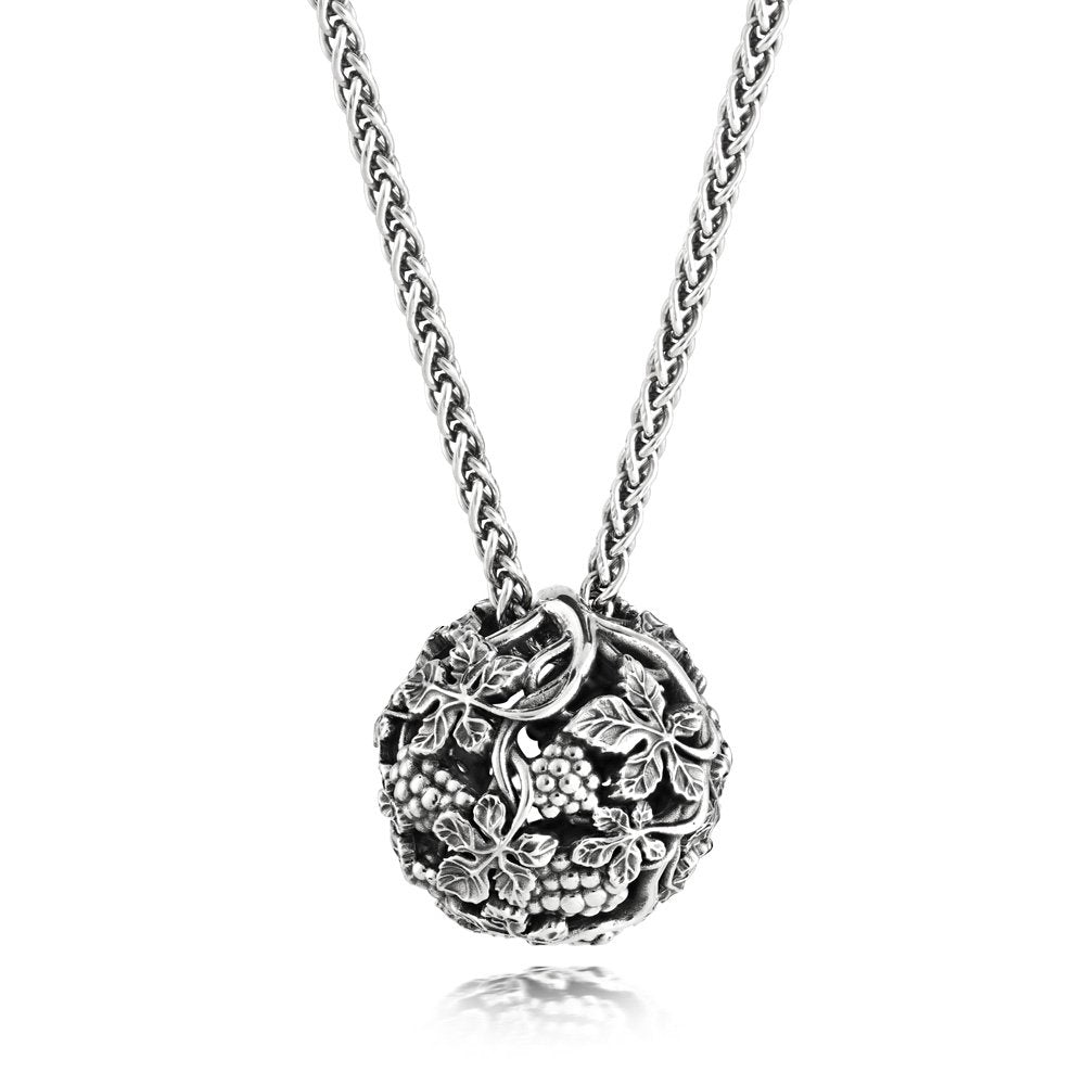 Alban Grapevine Oxidised Silver Pendant