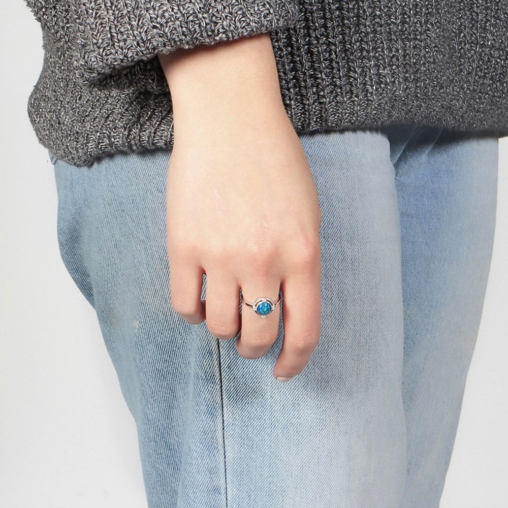 Sterling Silver Green Opal Brilliance Ring