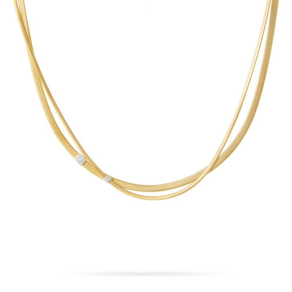 Marco Bicego 18ct Yellow Gold Two Strand Diamond Necklace
