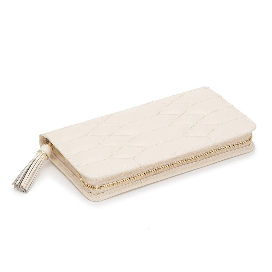 Caroline Portfolio Jewellery Case in Ivory Quilted Leather