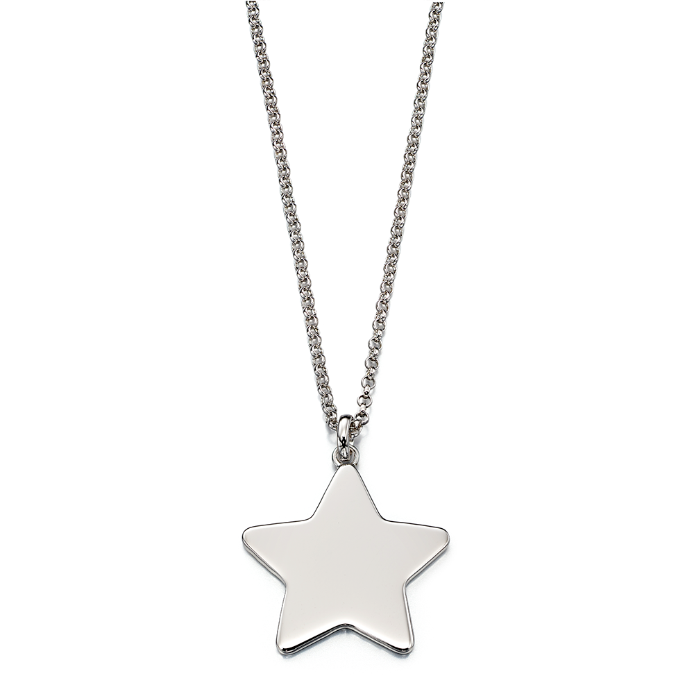 Sterling Silver Victoire Adults Plain Large Star Pendant