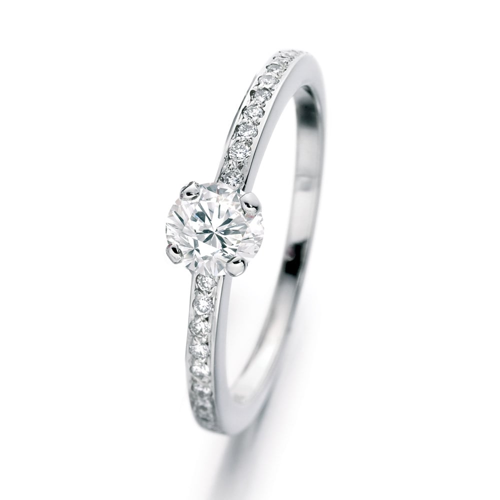 Platinum Diamond set shoulder Ring