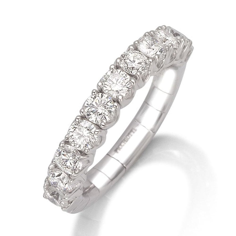 18ct White Gold Claw Set Diamond Expandable Half Eternity Ring