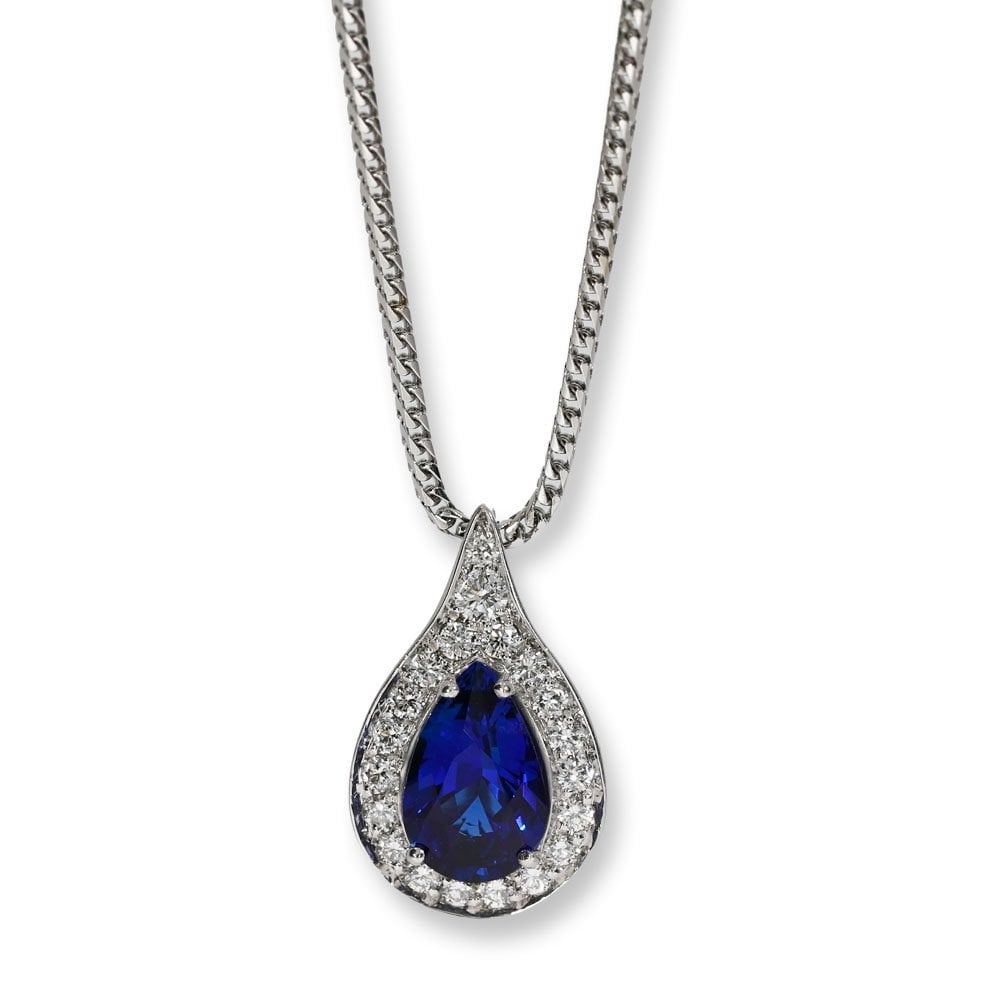 Fine Ceylon sapphire and Diamond Pendant