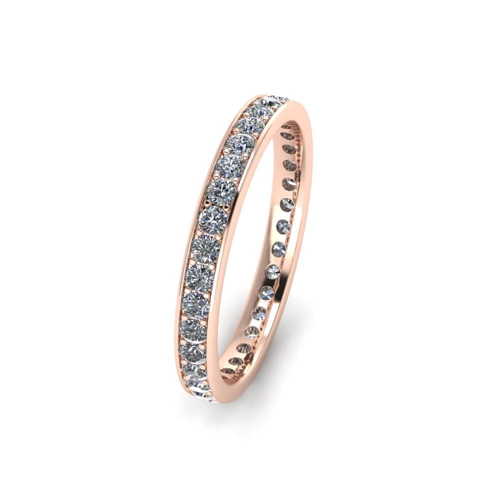 18ct Rose Gold Comfort Fit Diamond Eternity Wedding Ring