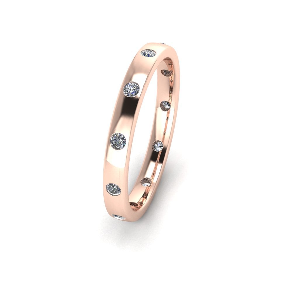 18ct Rose Gold Profile C Diamond Wedding Ring