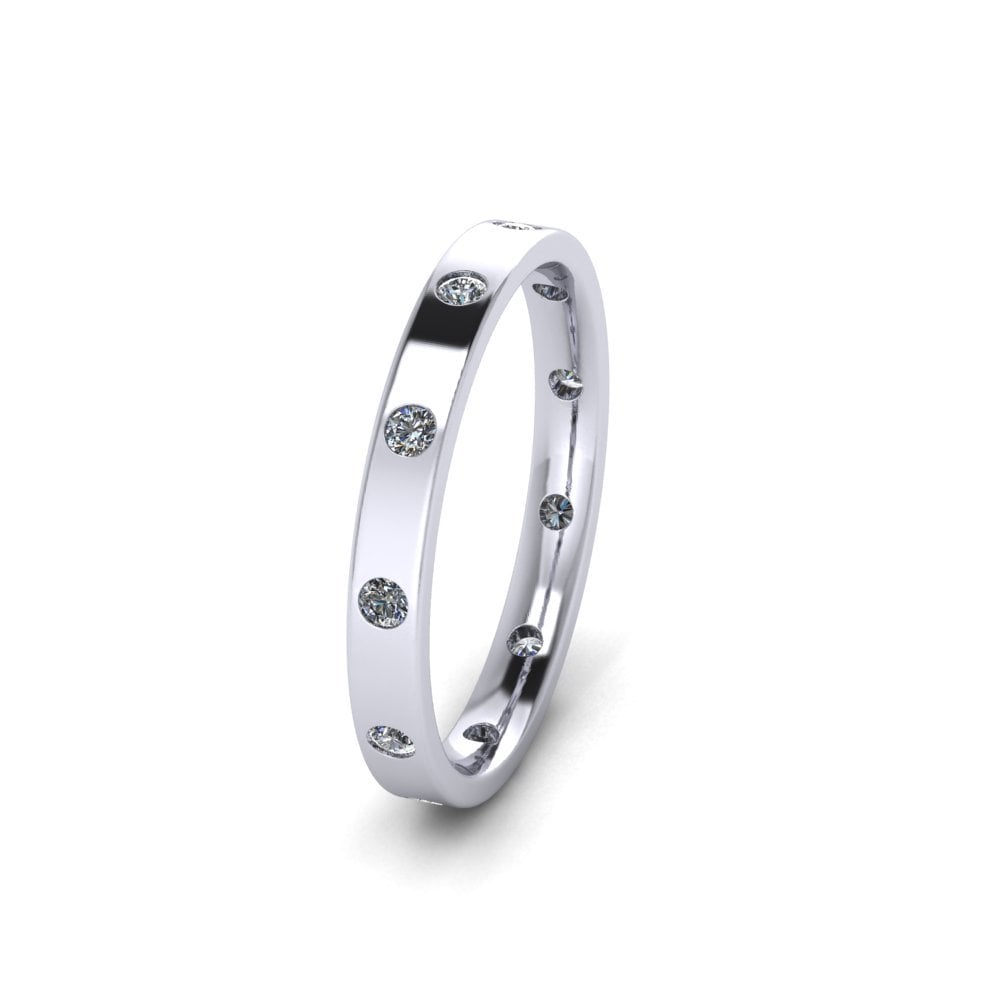 18ct White Gold Profile B Diamond Wedding Ring