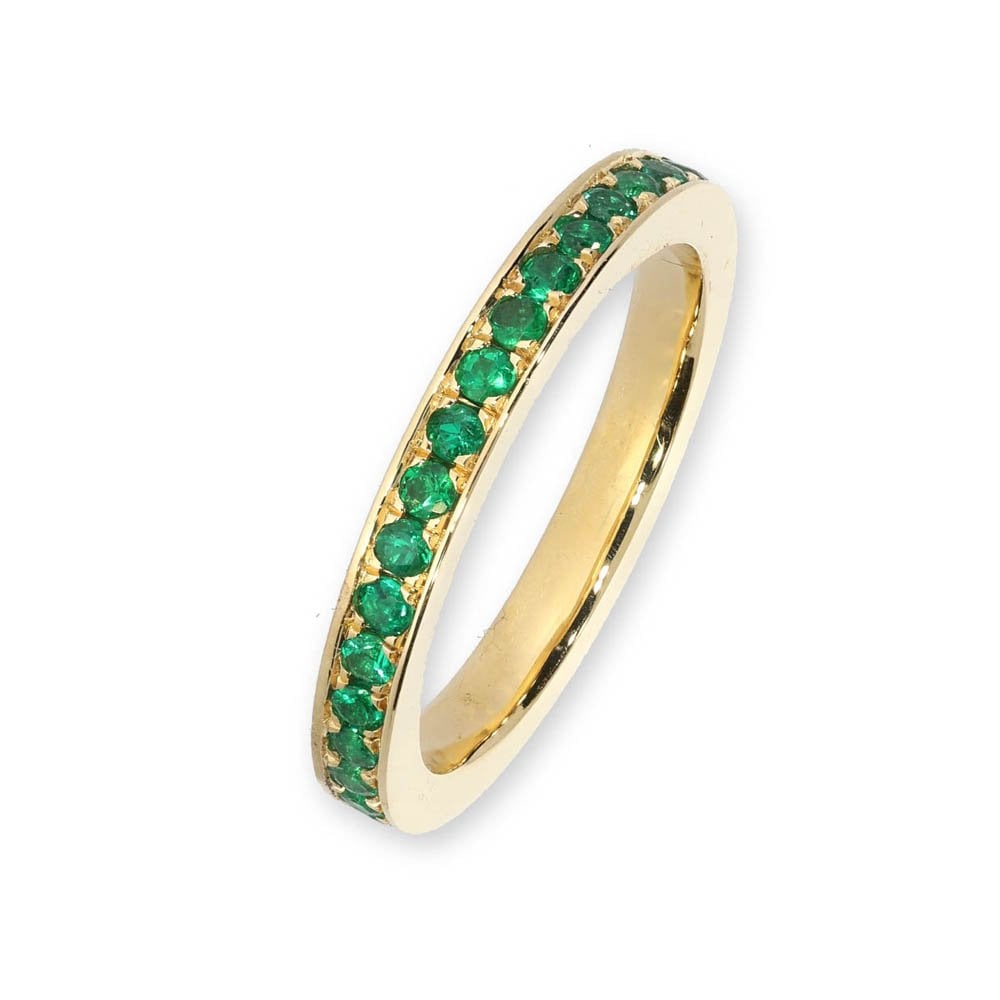 18ct Yellow Gold Emerald Full Eternity Ring