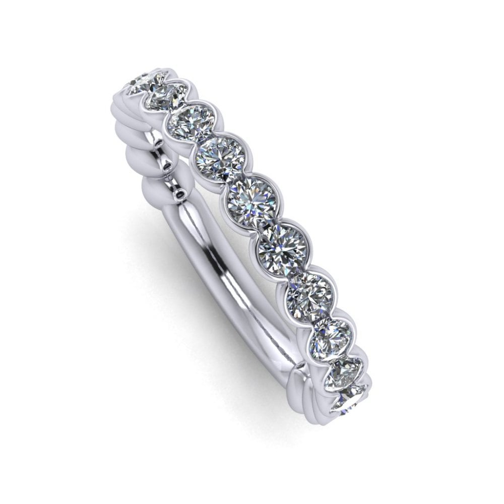 Platinum Demi Set Diamond Eternity  Ring