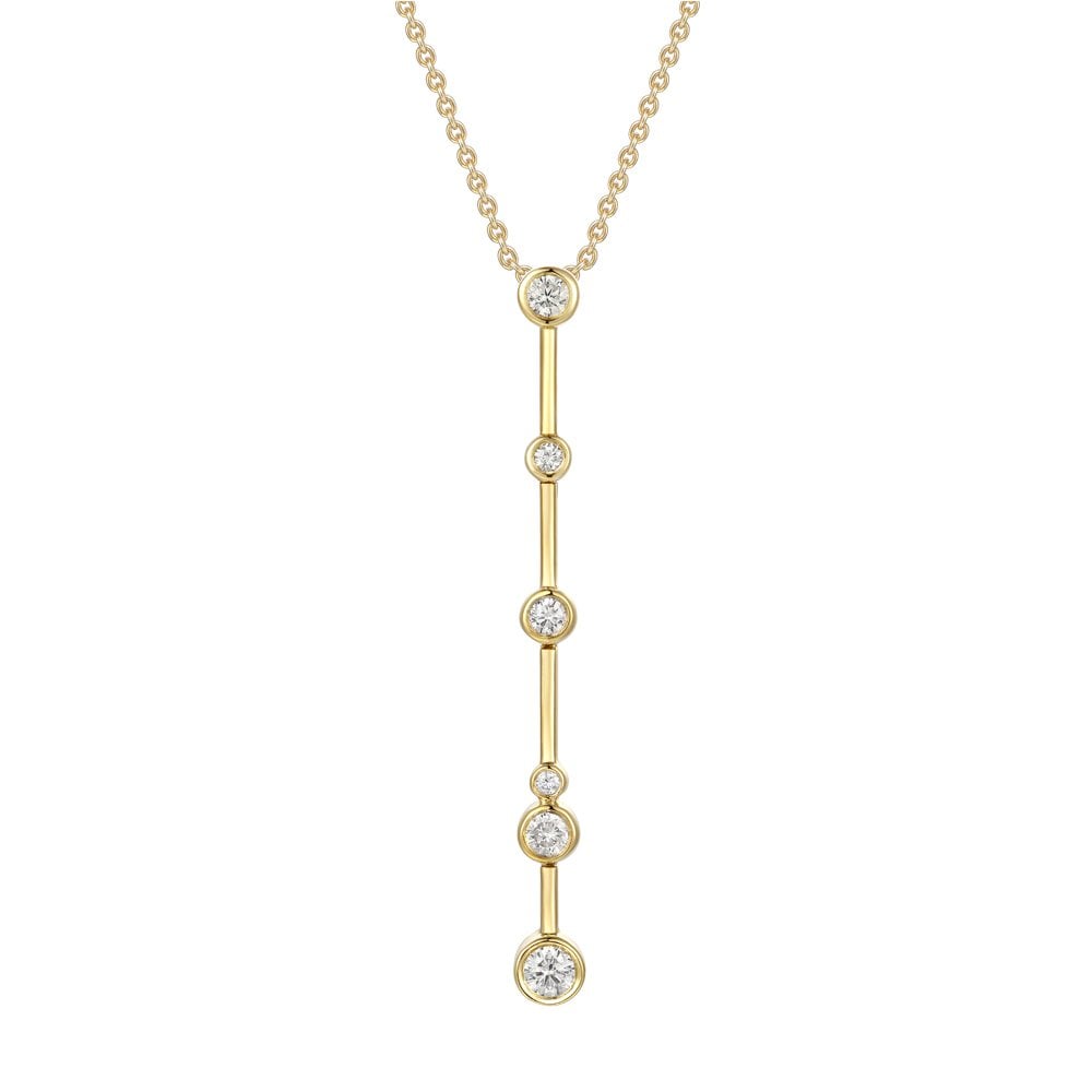 18ct Yellow Gold Diamond Long Pendant