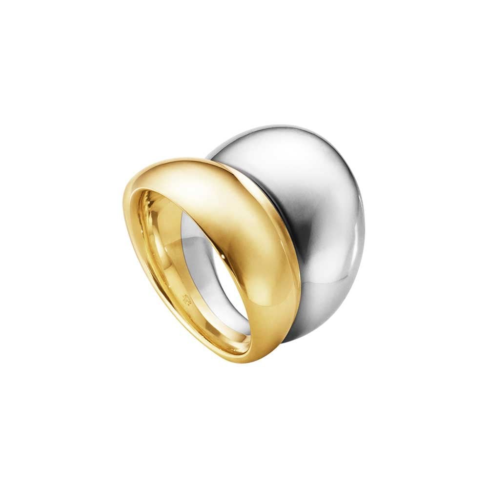 Curve Sculptural 18ct Gold and Silver Ring