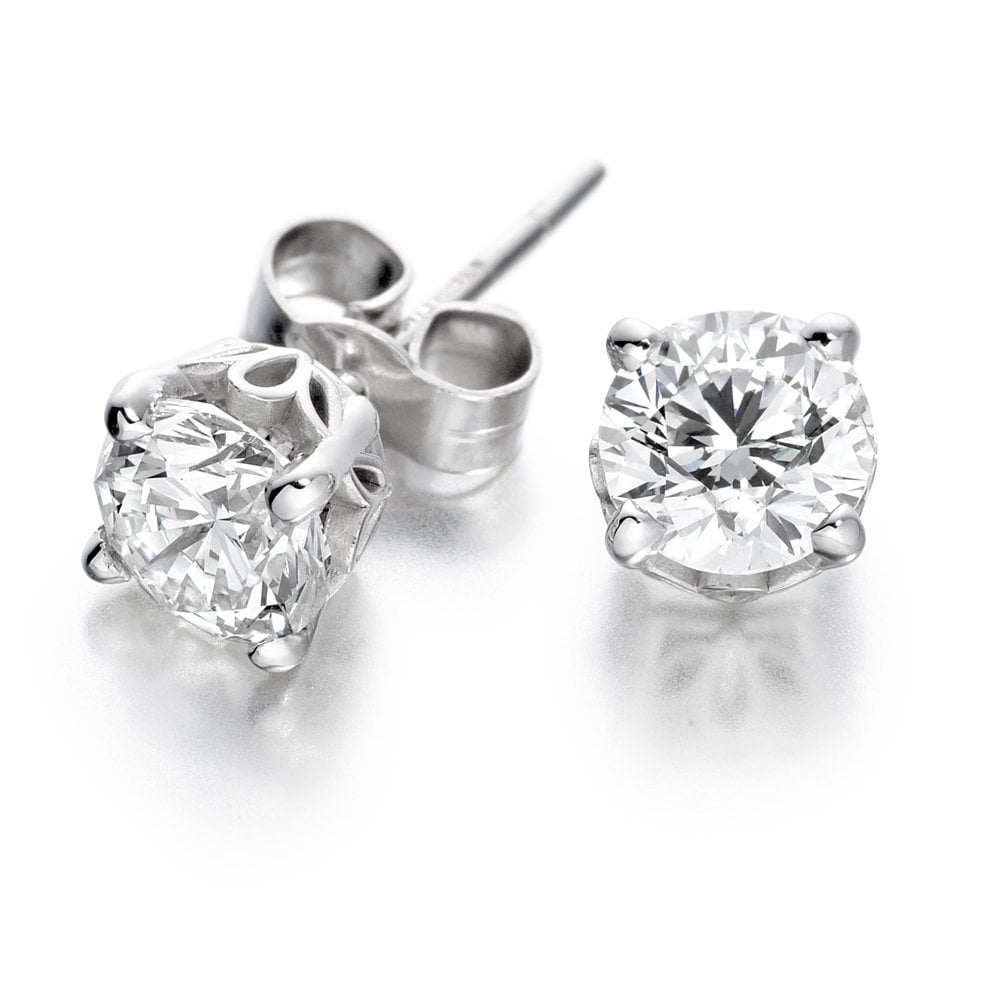 18ct White Gold Diamond Studs 0.26cts Total