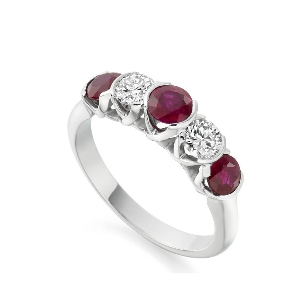 Platinum Ruby & Diamond Ring