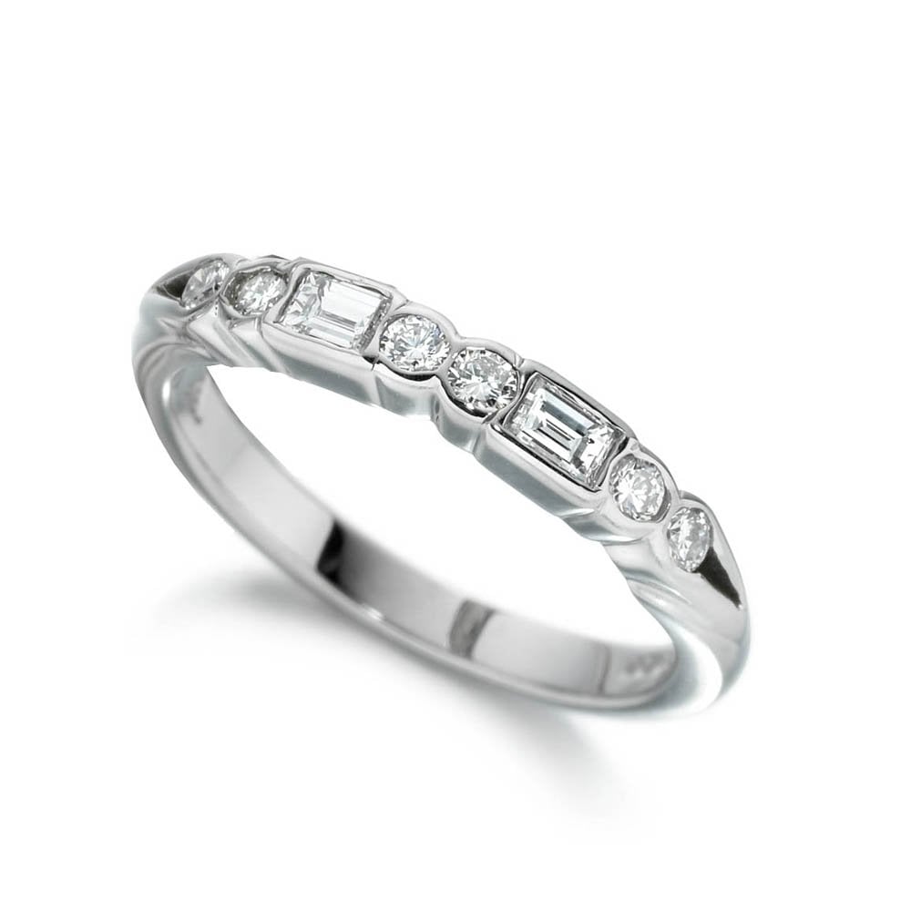 Platinum Diamond Half Eternity Ring