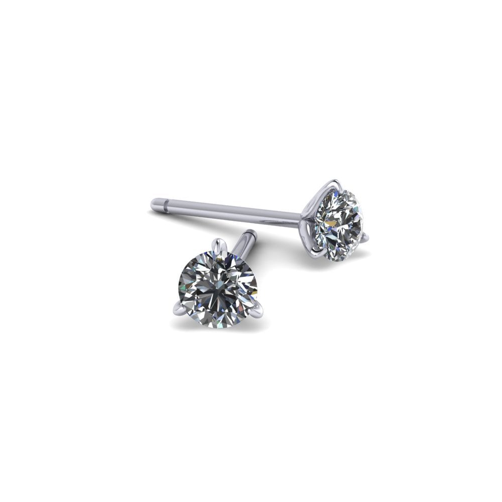 18ct White Gold Diamond Studs in Martini Style Setting