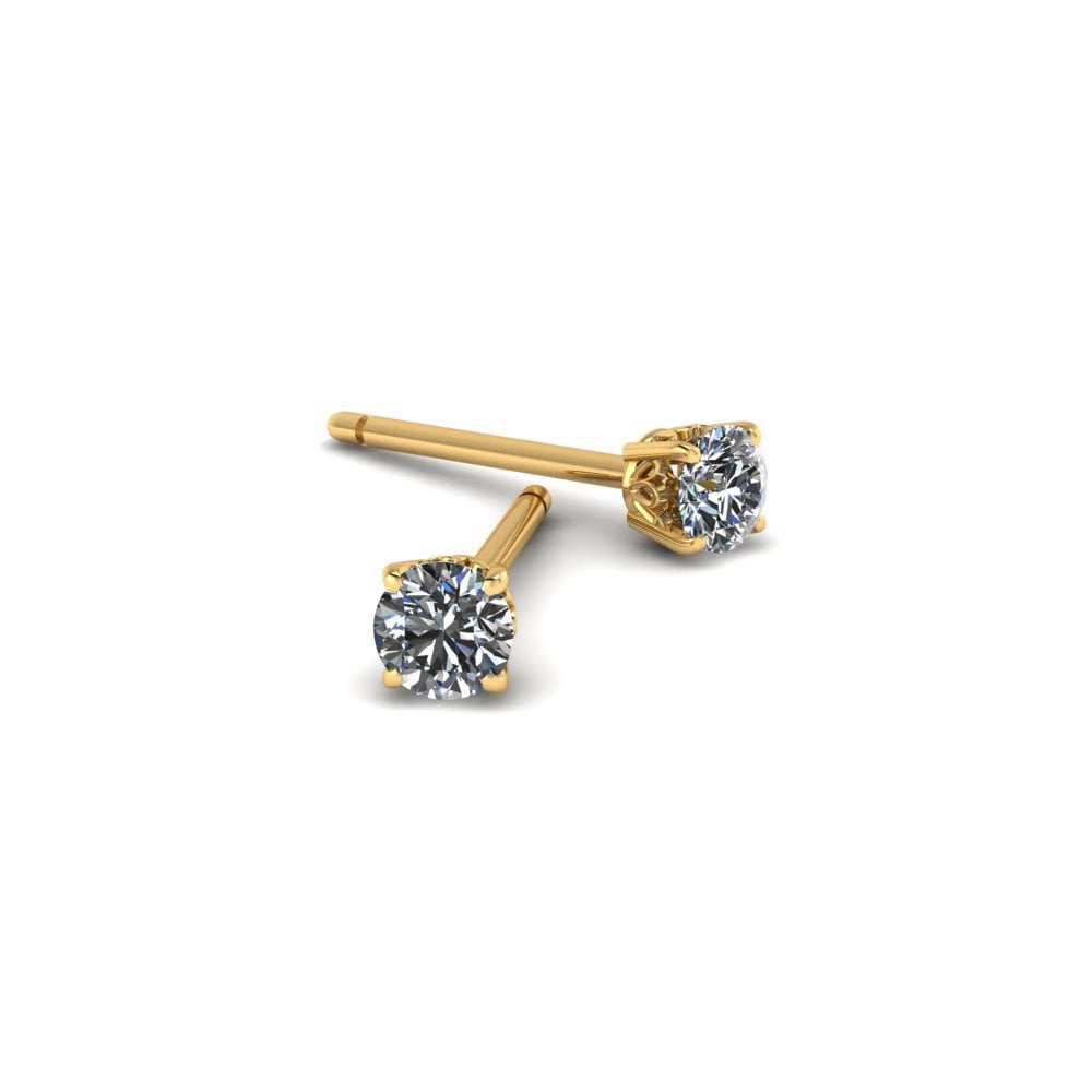 18ct Yellow Gold Diamond Stud Earrings