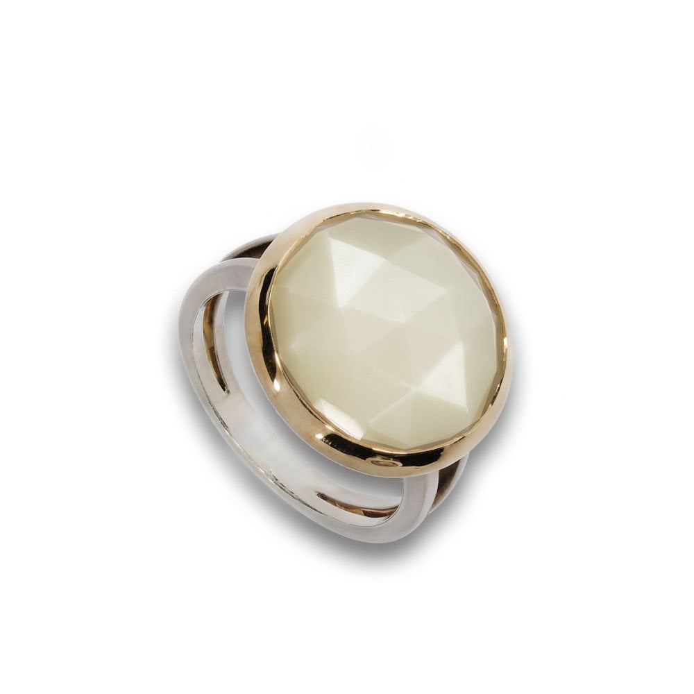 Sterling Silver & Yellow Gold Moonstone Ring