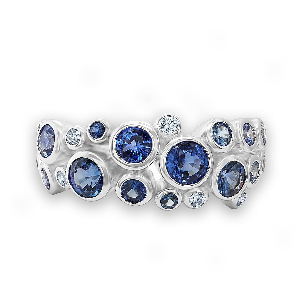 18ct White Gold Sapphire & Diamond Ring