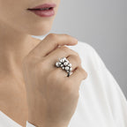 Silver Small Moonlight Grapes Ring