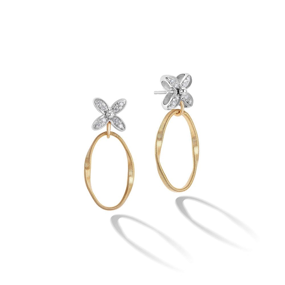 18ct Yellow Gold & Diamond Drop Earrings