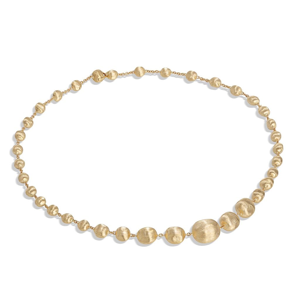 18ct Yellow Gold Graduated Bead Long Necklace