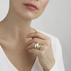 Curve Sculptural 18ct Gold and Silver Ring