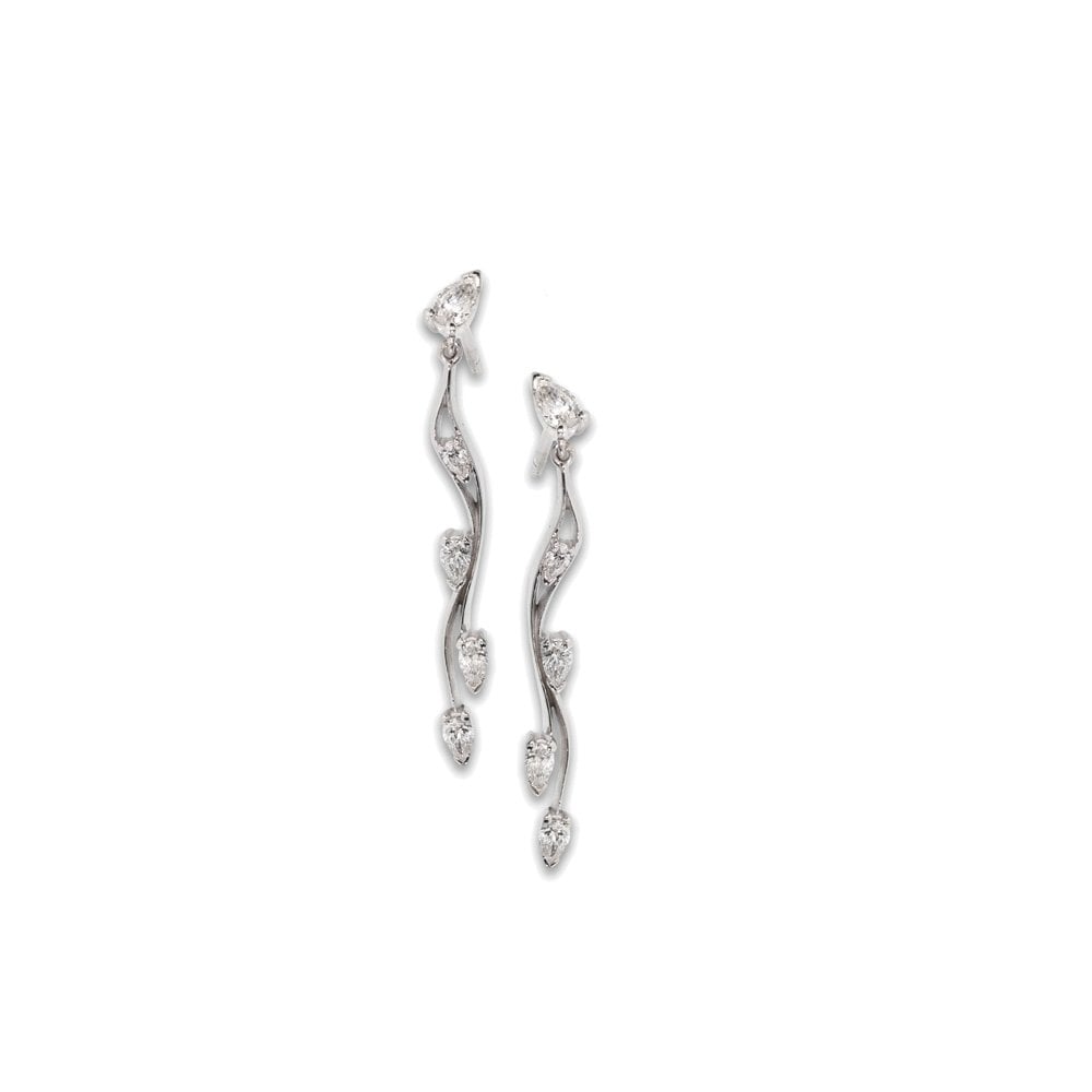 Waterfall Pear Diamond Drop Earrings