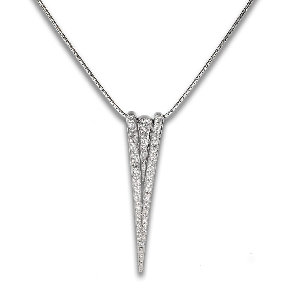 Diamond Set 18ct White Gold Arrow Pendant