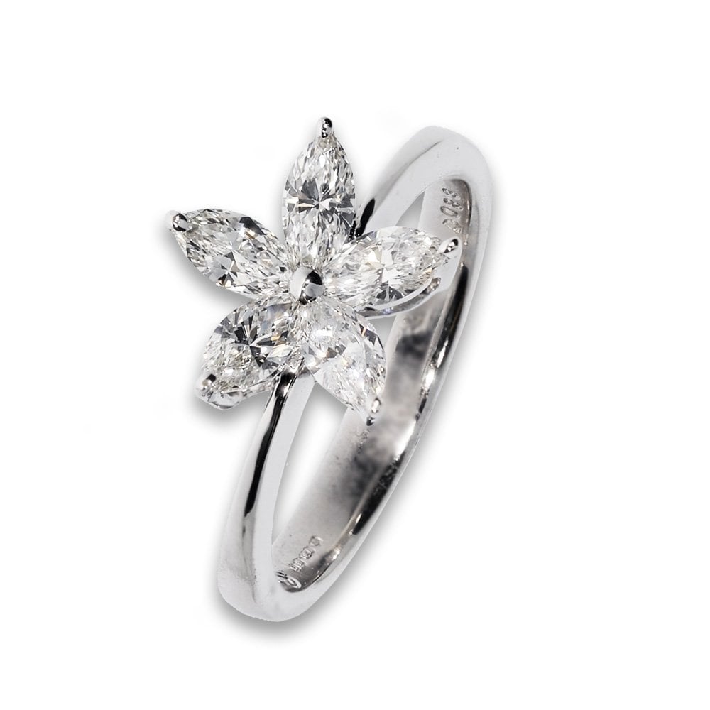 Marquise Diamond Starflower Ring