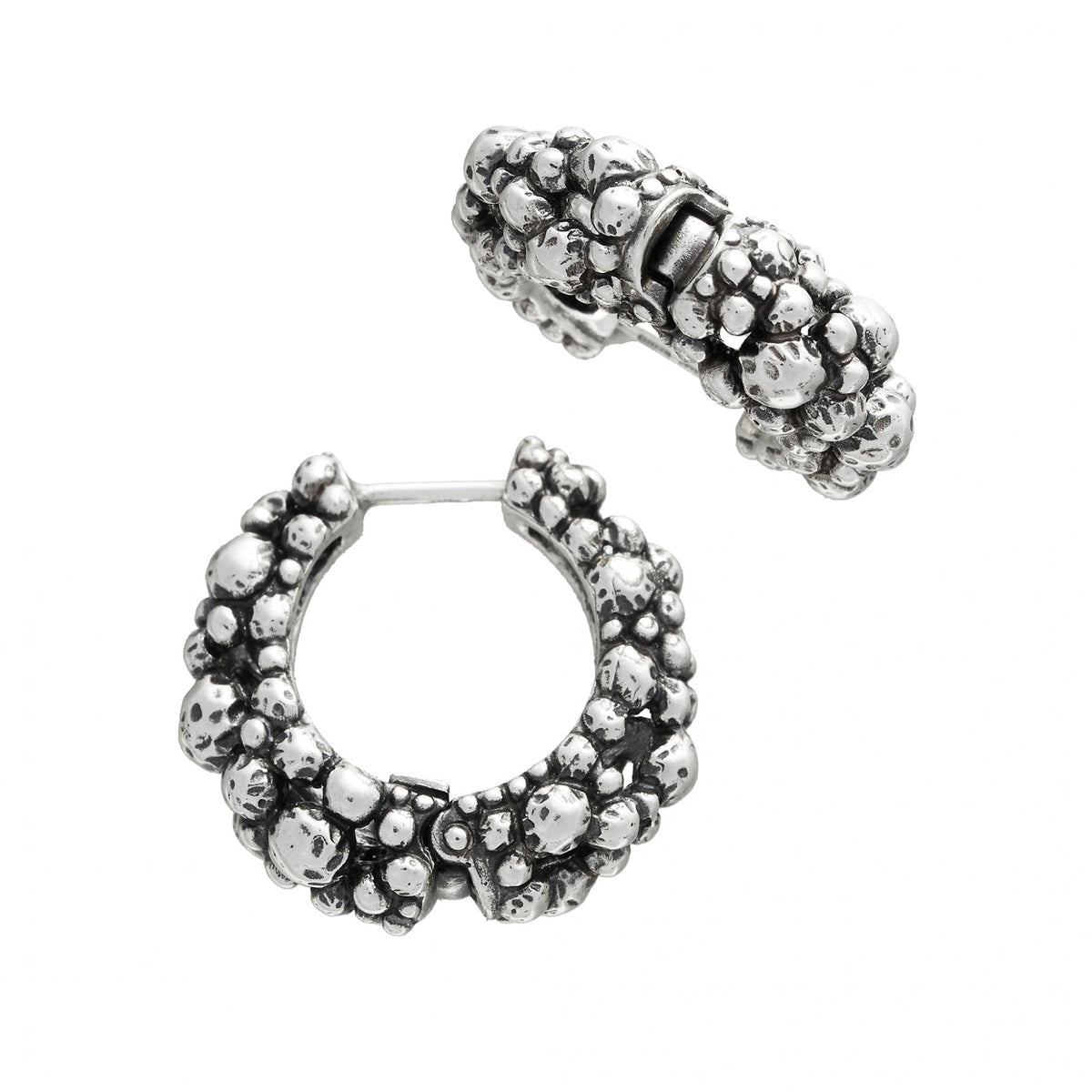 Giovanni Raspini Chérie Perlage Silver Hoop Earrings
