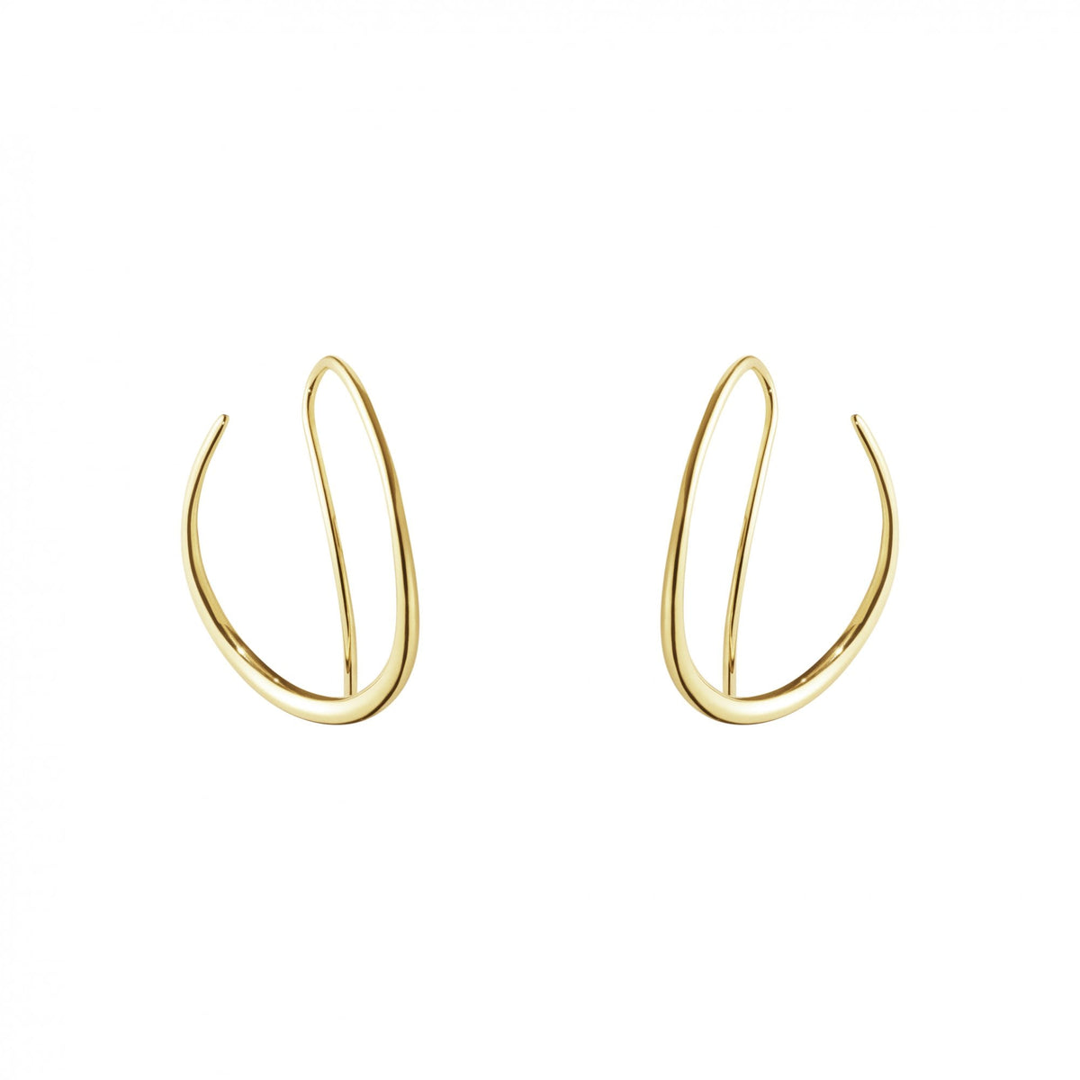Georg Jensen Offspring Double Earhoops, 18ct Yellow Gold
