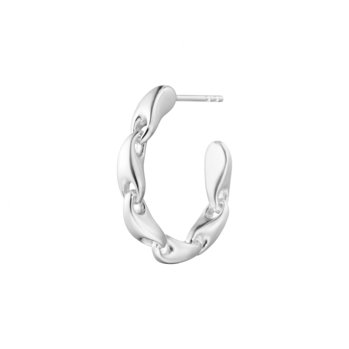 Sterling Silver Reflect Chain Single Hoop, Left