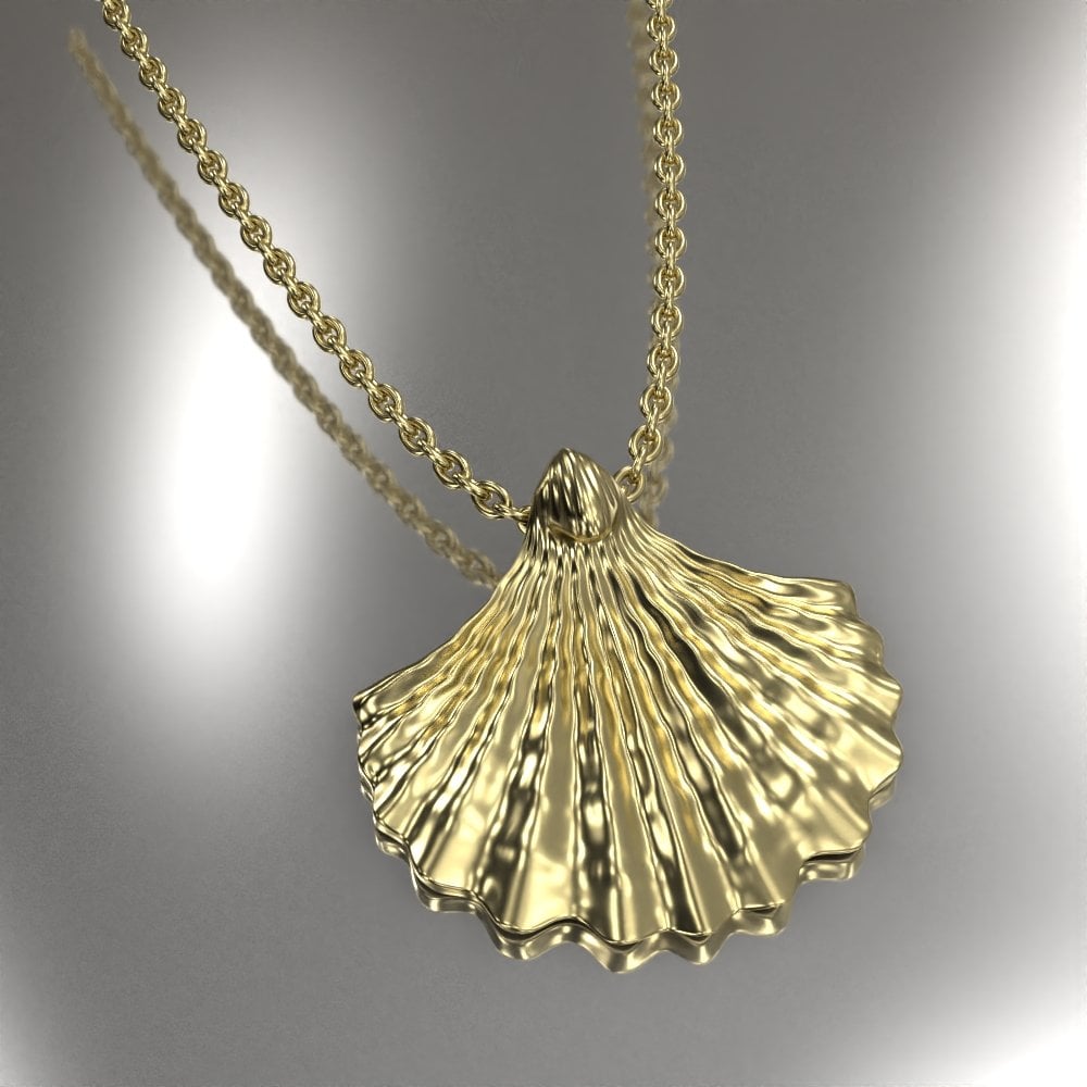 18ct Yellow Gold 'Scallop Shell' Pendant