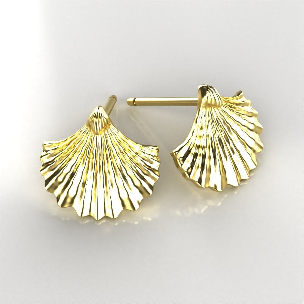 18ct Yellow Gold 'Scallop Shell' Earrings