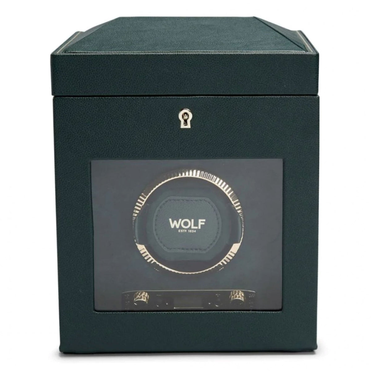 British Racing Single Watch Winder with Storage, Green
